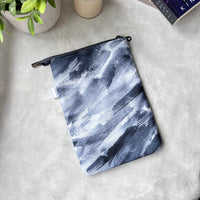 Navy Brush -  Zippered Book Sleeve
