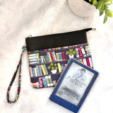 Bookshelf with Plants on Dark Grey e-reader Zippered Sleeve with wristlet
