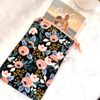 Peach Floral -  Zippered Book Sleeve