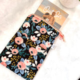 Peach Floral -  Zippered Book Sleeve