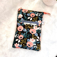 Peach Floral -  Zippered Book Sleeve