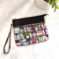 Bookshelf with Plants on Dark Grey e-reader Zippered Sleeve with wristlet