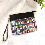 Bookshelf with Plants on Dark Grey e-reader Zippered Sleeve with wristlet