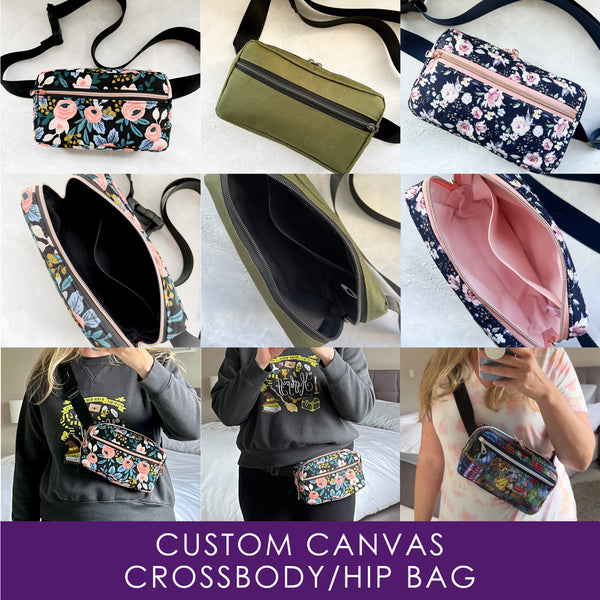 CUSTOM Canvas Large Crossbody/Hip Bag