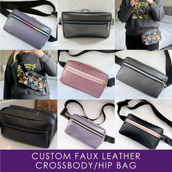 CUSTOM Faux Leather Large Crossbody/Hip Bag