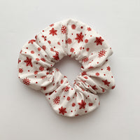 Red Snowflakes Christmas Scrunchie