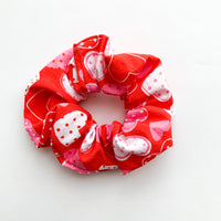 Pink & White Hearts Scrunchie