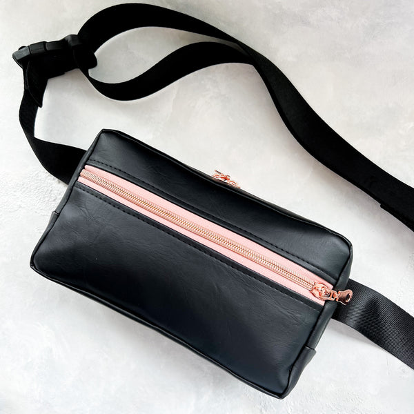 Black and Pink Large Crossbody Bag