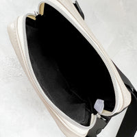 Genuine Leather Ivory Small Crossbody/Hip Bag