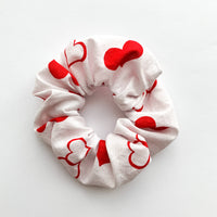 Red & White Hearts Scrunchie