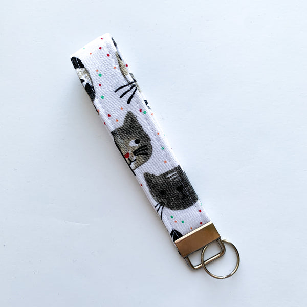 Cute Cats Fabric Keychain Wristlet