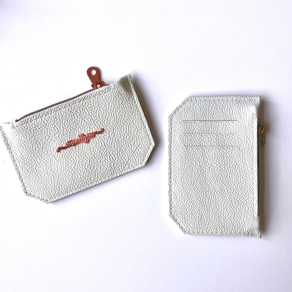 Mini Wallet - White Genuine Leather