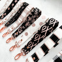 Rose Gold Collection Fabric Keychain Wristlet