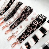 Rose Gold Collection Fabric Keychain Wristlet