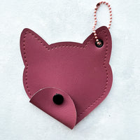 Faux Leather Cat Pouch - Dusty Rose