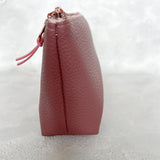 Small Faux Leather Zipper Bag -  Dusty Rose