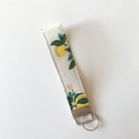 Lemons Fabric Keychain Wristlet
