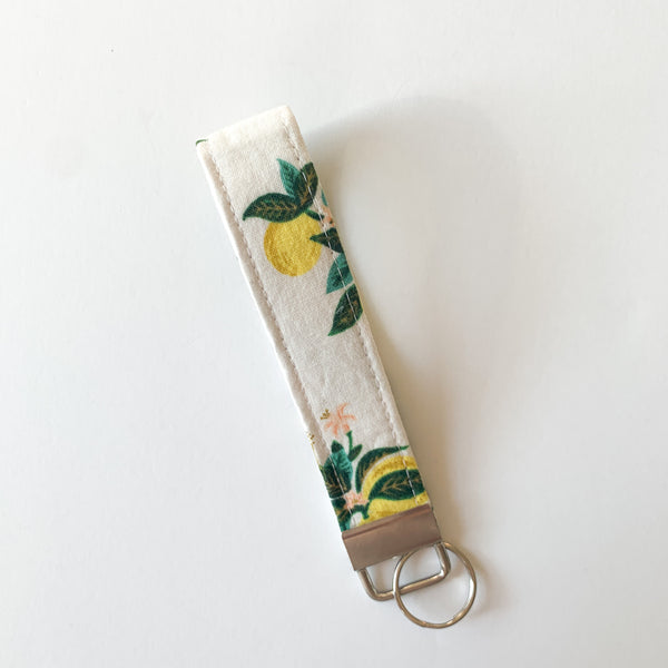 Lemons Fabric Keychain Wristlet