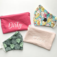 Clean & Dirty Mask Pouches - Pink & Blush