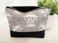 I hate people (white on black base) - Cosmetic - Travel - Craft  Zipper Bag
