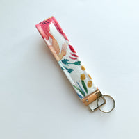 Colourful Floral Fabric Keychain Wristlet