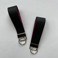 Keychain - Black and Pink Glitter