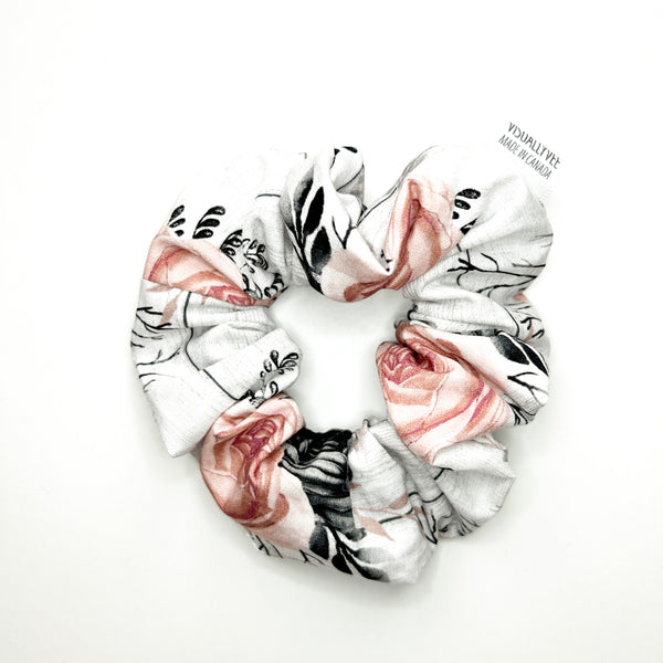 Roses on Wood Scrunchie