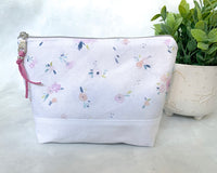 Tiny Floral Cosmetic - Travel - Craft  Zipper Bag