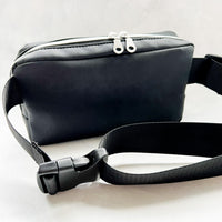Black on Black with Silver Zipper Large Crossbody Bag