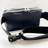Black on Black with Silver Zipper Large Crossbody Bag